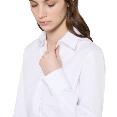 Cotton poplin shirt with embroidery