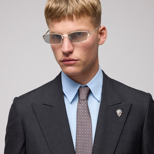 Interlocking G silk jacquard tie