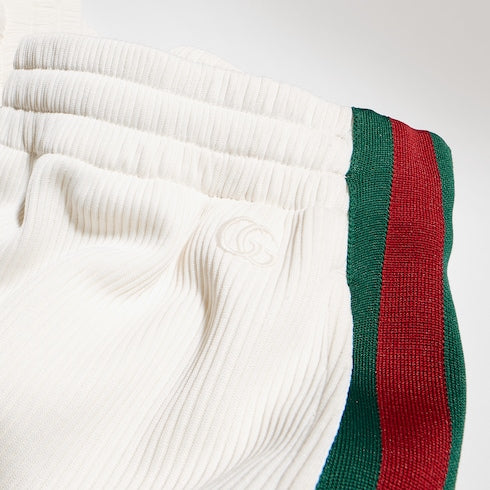 Rib cotton jersey leisure pants with Web