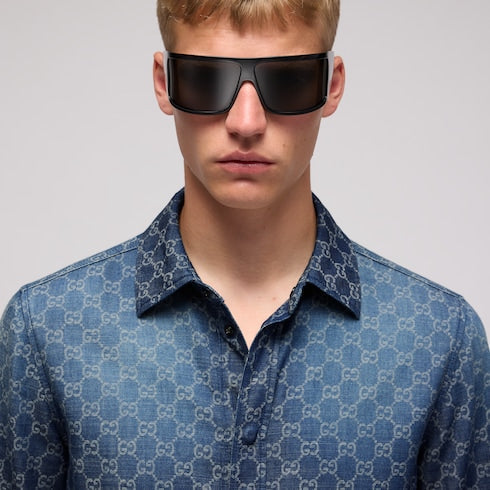 GG chambray cotton denim shirt