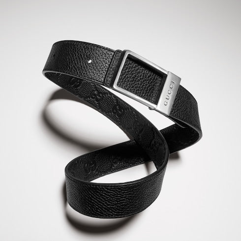 Reversible belt with rectangular buckle