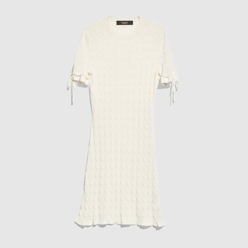 Braided cotton blend dress