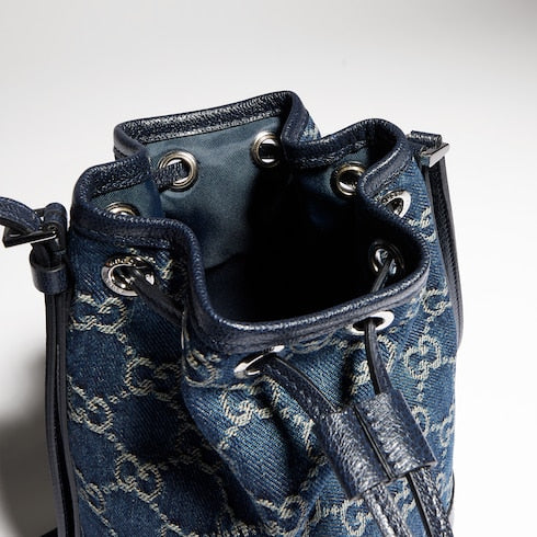 Mini bucket bag with Gucci plaque