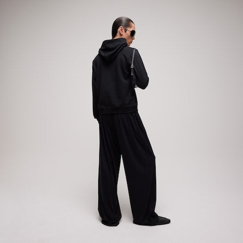 Cashmere jersey sweatshirt with embroidery