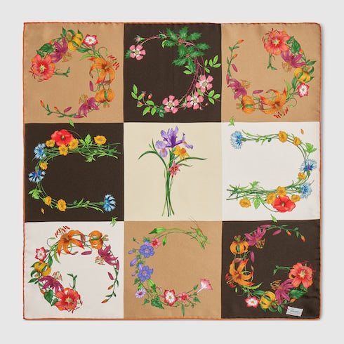 Printed silk twill bandana