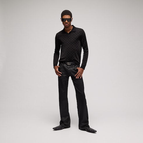 Viscose GG jacquard polo shirt