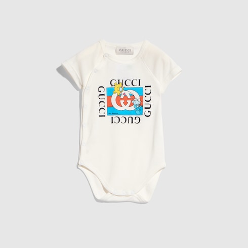 Baby cotton one-piece with print