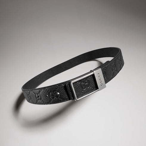 Reversible belt with rectangular buckle