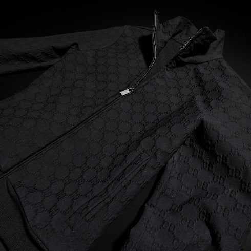 GG jersey jacquard zip jacket