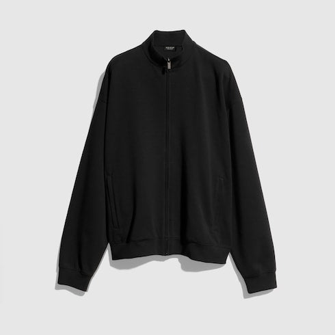 Cotton jersey zip jacket with embroidery