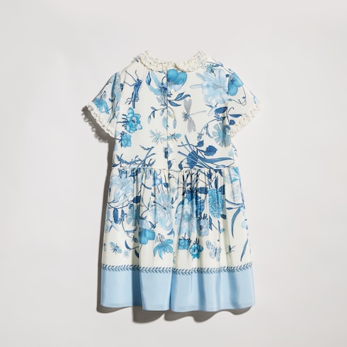 Children's printed crêpe de chine dress