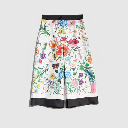 Printed silk pants