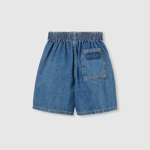 Children's lasered denim shorts