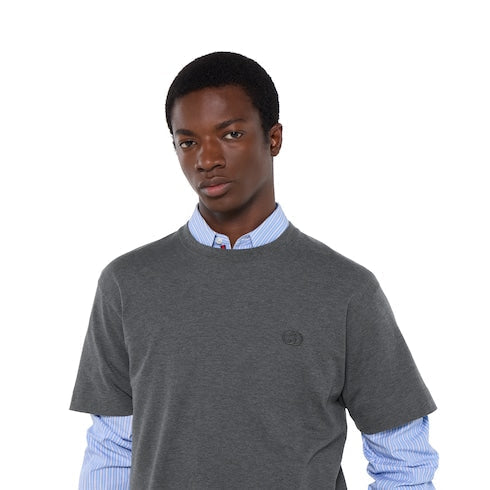 Cotton jersey T-shirt with embroidery