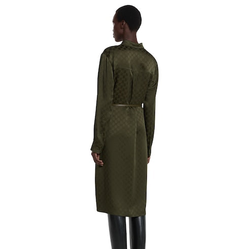 GG satin shirt dress