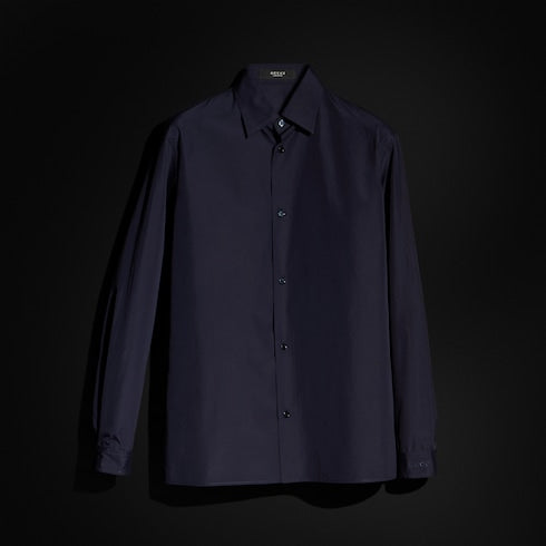 Piece dyed cotton poplin shirt