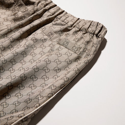 Printed silk twill shorts