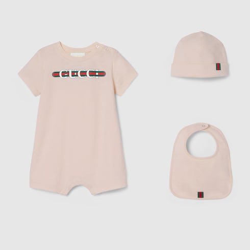 Baby printed cotton three-piece gift set