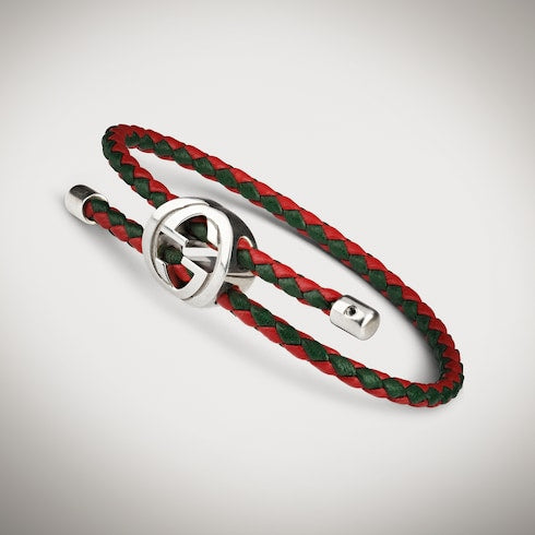 Braided leather bracelet with Web
