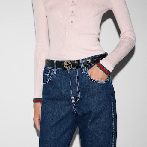 Belt with Interlocking G buckle