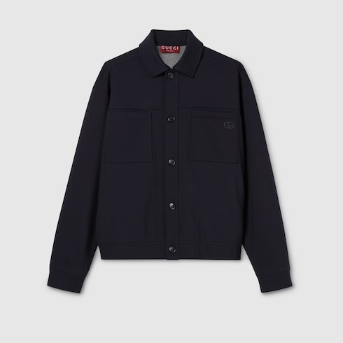 Cotton jersey jacket with embroidery