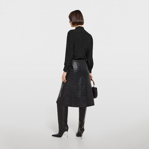 Silk crêpe satin Interlocking G shirt