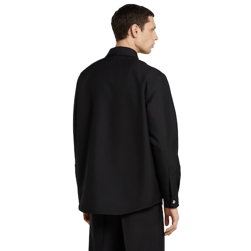 Wool twill zip overshirt