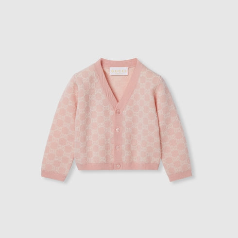 Baby GG wool jacquard cardigan