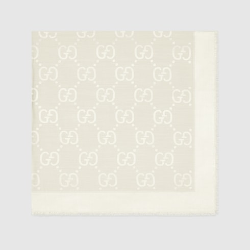 GG jacquard silk wool shawl