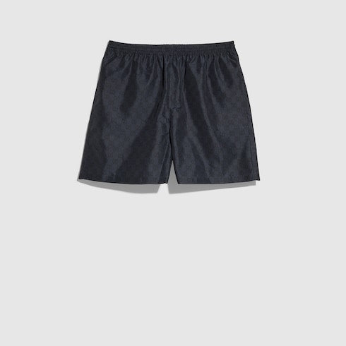 Printed polyester poplin swim shorts