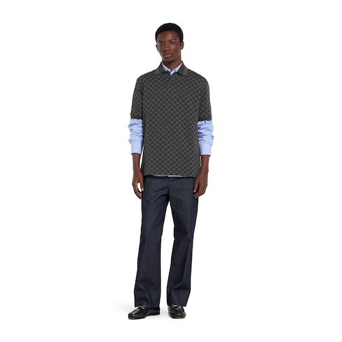 GG cotton piquet jacquard polo shirt