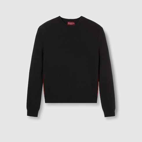 Cashmere sweater with Web intarsia