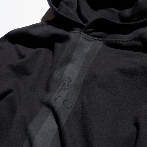 Cotton hooded sweatshirt with muted Web