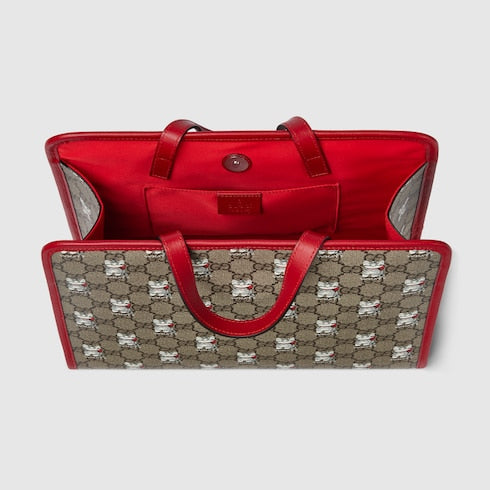 Children's printed GG tote bag
