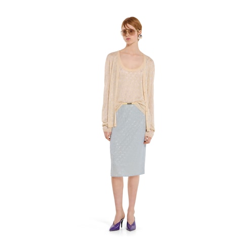 Fine silk cardigan with GG crystals