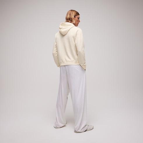 Cashmere jersey sweatshirt with embroidery