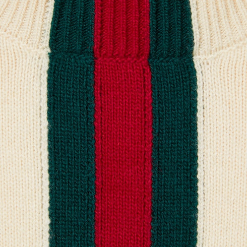 Knit wool sweater with Web intarsia