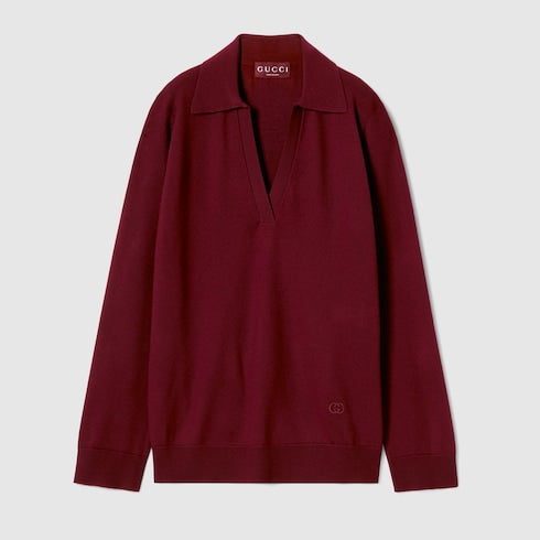 Extra fine wool polo top