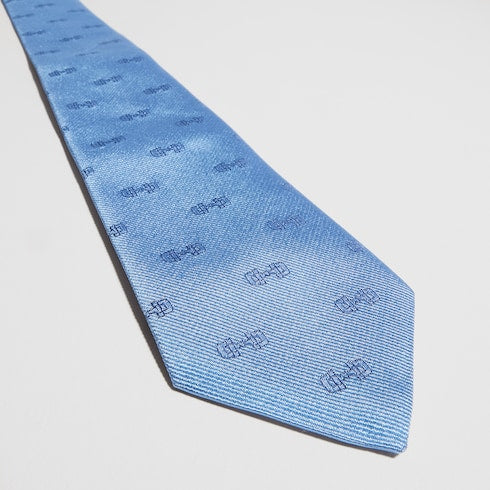 Horsebit silk jacquard tie