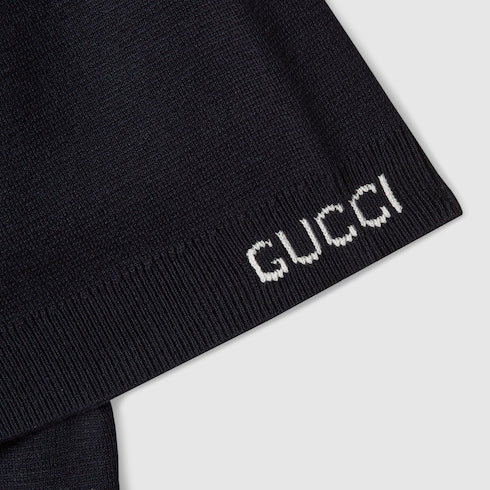Silk cotton knit polo shirt