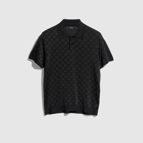 Viscose GG jacquard polo shirt