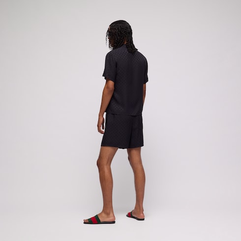 GG silk jacquard bowling shirt