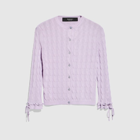 Braided cotton blend cardigan