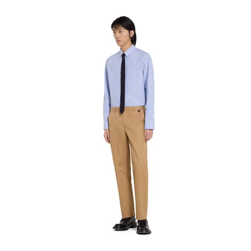 Striped cotton poplin shirt