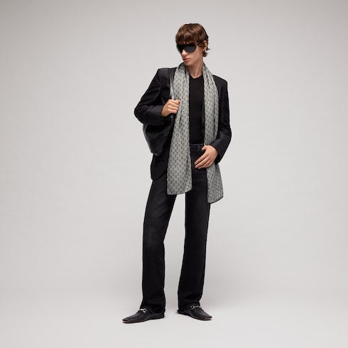GG wool silk jacquard stole