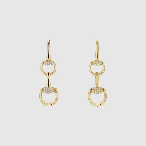 Gucci Horsebit diamond 18k earrings