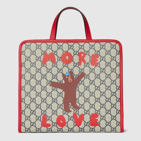 Children's printed GG tote bag