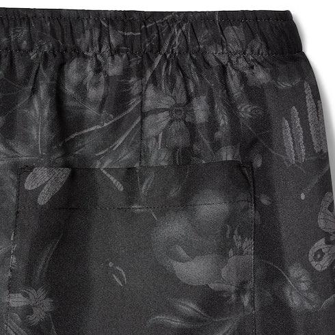 Printed silk twill pants