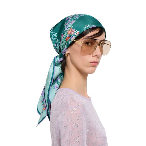 Printed silk twill carré