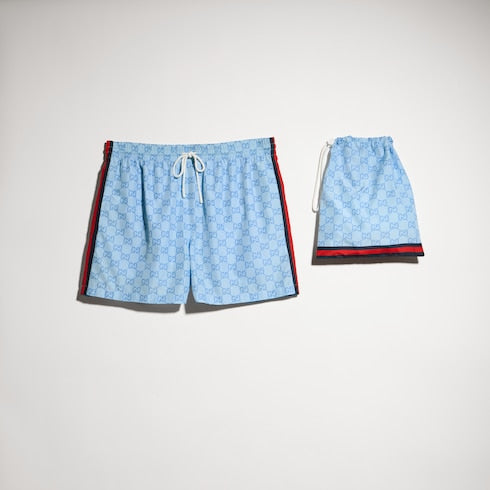 Printed poplin tech swim shorts